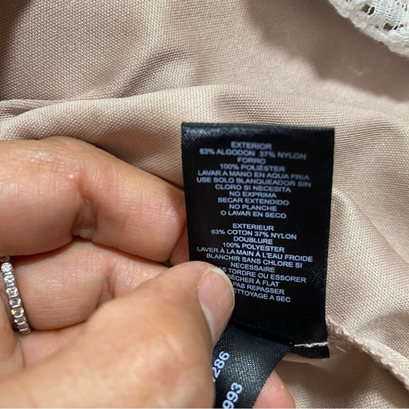 Jessica Howard Mini Ivory Dress Woman’s 6 Lace overlay half sleeves crew neck - Picture 10 of 11